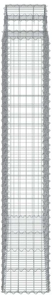 VidaXL 5 db íves horganyzott vas gabion kosár 200x50x220/240 cm