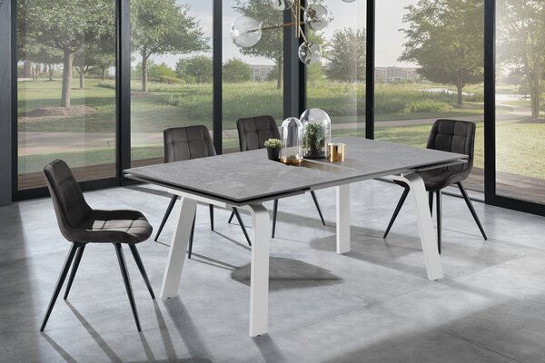 DEEN MARBLE design bővíthető étkezőasztal - kerámia- 160-240cm - szürke márvány