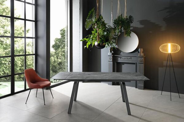 DYLAN MARBLE design bővíthető étkezőasztal - kerámia- 140-200cm - szürke márvány