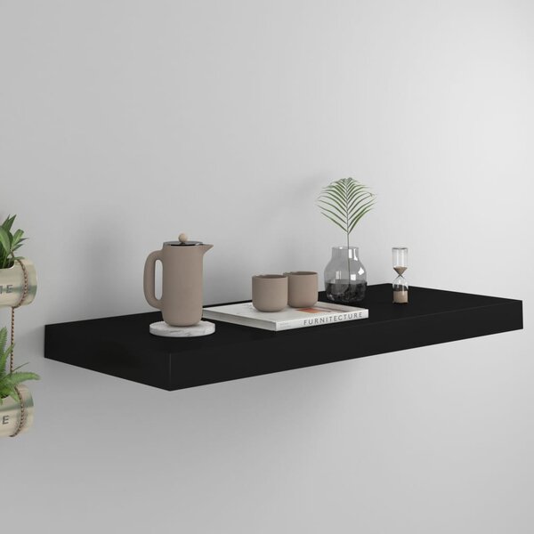 Fekete MDF fali polc 60 x 23,5 x 3,8 cm