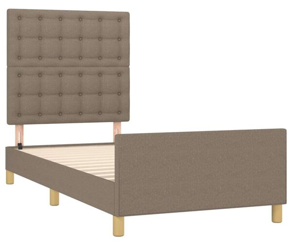 VidaXL tópszínű szövet ágykeret fejtámlával 90x190 cm