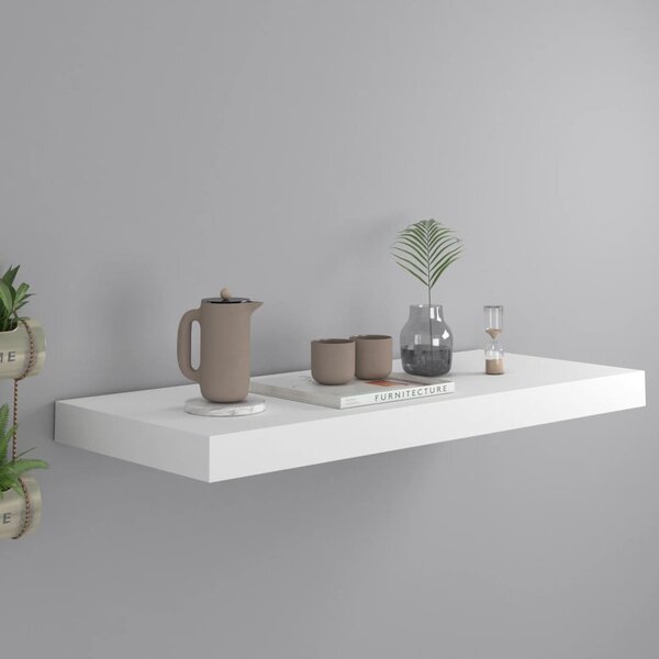 Fehér MDF lebegő fali polc 60 x 23,5 x 3,8 cm