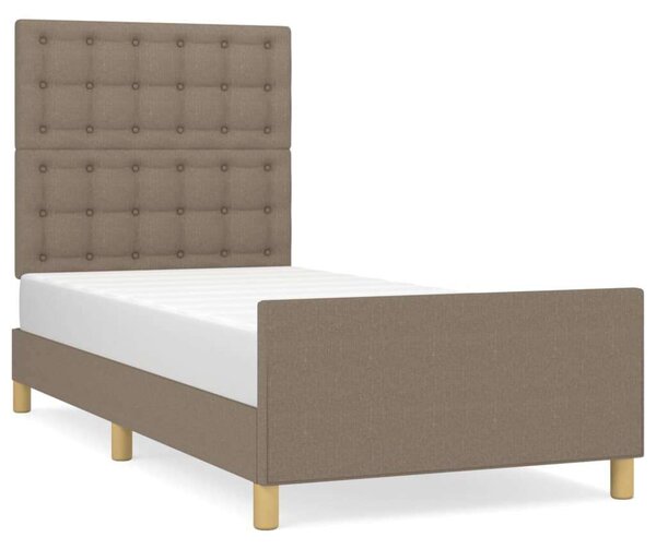 VidaXL tópszínű szövet ágykeret fejtámlával 90x190 cm