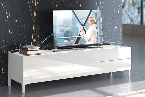 EDDY modern TV-szekrény - fehér/márvány design