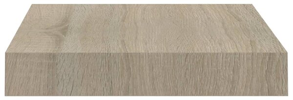 4 db tölgyszínű MDF lebegő fali polc 23 x 23,5 x 3,8 cm