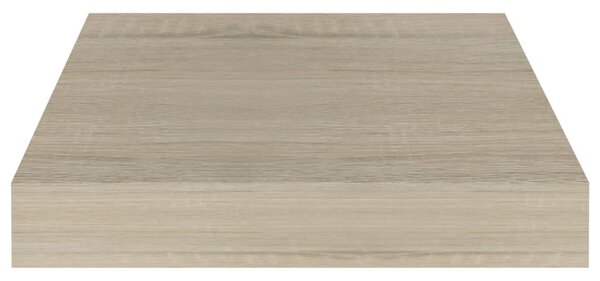 4 db tölgyszínű MDF lebegő fali polc 23 x 23,5 x 3,8 cm
