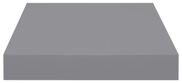 4 db szürke MDF lebegő fali polc 23 x 23,5 x 3,8 cm