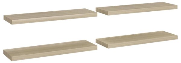4 db tölgyszínű MDF fali polc 80 x 23,5 x 3,8 cm