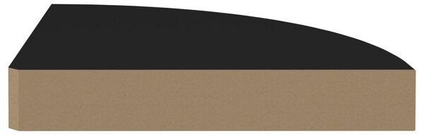 Fekete MDF lebegő sarokpolc 25 x 25 x 3,8 cm
