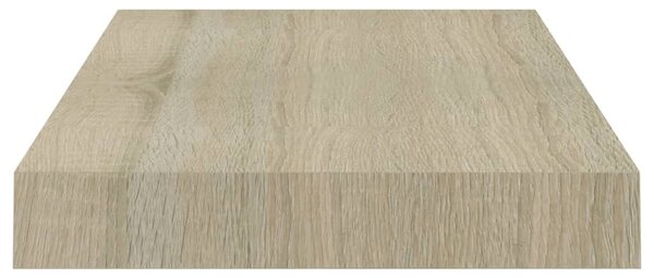 4 db tölgyszínű MDF lebegő fali polc 40 x 23 x 3,8 cm