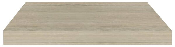 2 db tölgyszínű MDF lebegő fali polc 50 x 23 x 3,8 cm
