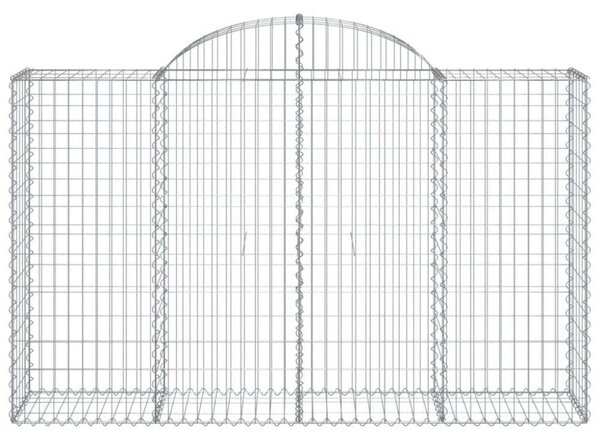 VidaXL 20 db íves horganyzott vas gabion kosár 200x50x120/140 cm