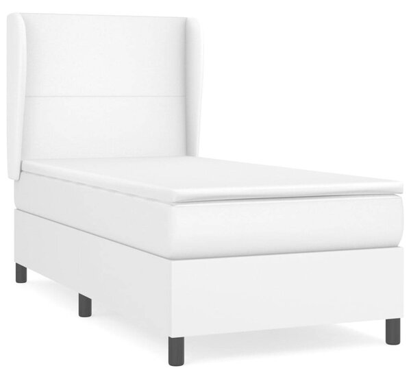 VidaXL fehér műbőr rugós ágy matraccal 80 x 200 cm