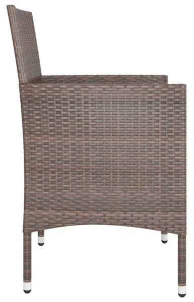 4 részes barna kerti polyrattan szék- és zsámolyszett