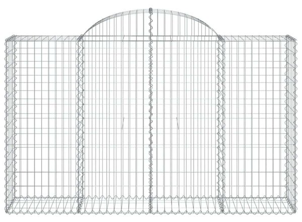 VidaXL 20 db íves horganyzott vas gabion kosár 200x50x120/140 cm