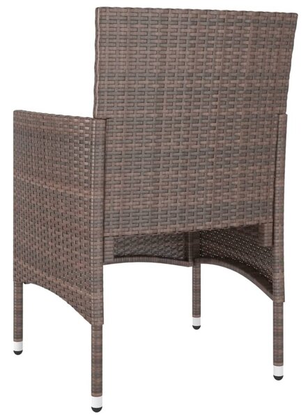 4 részes barna kerti polyrattan szék- és zsámolyszett