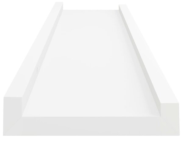 2 db fehér MDF szegélypolc képkeretekhez 40 x 9 x 3 cm