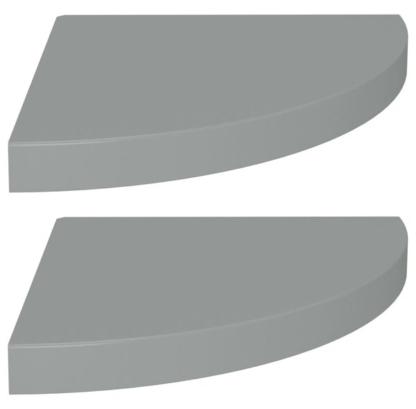 323923 Floating Corner Shelves 2 pcs Grey 35x35x3,8 cm MDF