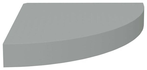 4 db szürke MDF lebegő sarokpolc 25 x 25 x 3,8 cm