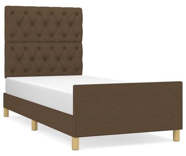VidaXL sötétbarna szövet ágykeret fejtámlával 80 x 200 cm