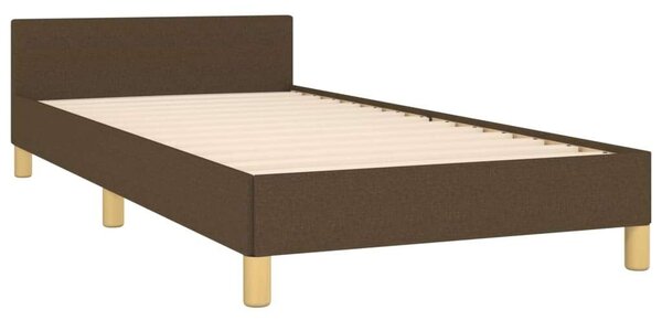 VidaXL sötétbarna szövet ágykeret fejtámlával 80 x 200 cm