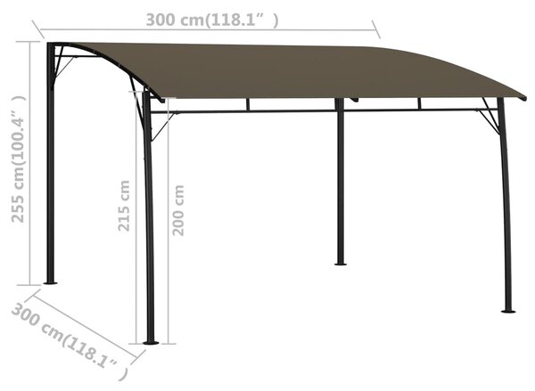 Tópszínű kerti napellenző 3 x 3 x 2,55 m