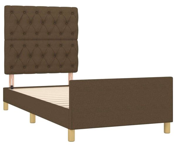 VidaXL sötétbarna szövet ágykeret fejtámlával 80 x 200 cm