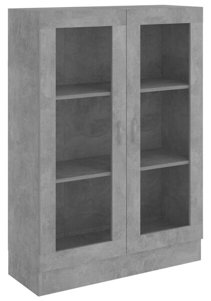 Betonszürke szerelt fa vitrinszekrény 82,5 x 30,5 x 115 cm