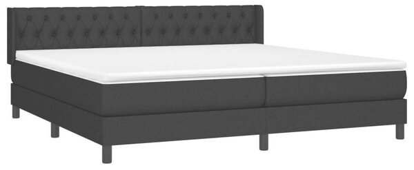 VidaXL fekete szövet rugós ágy matraccal 200 x 200 cm