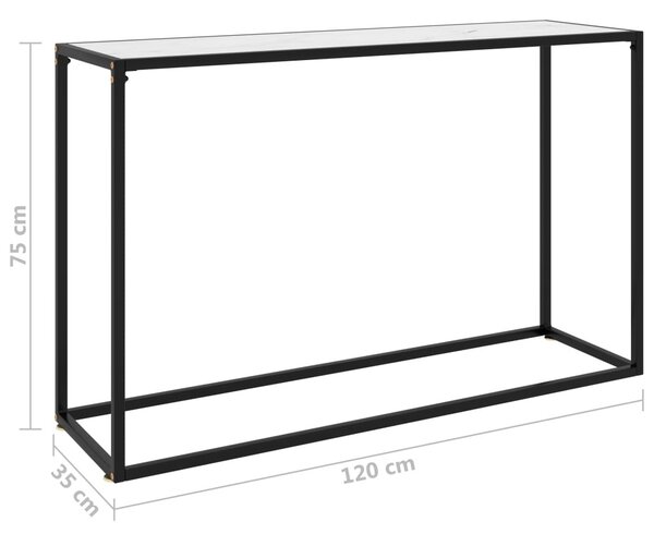 Fehér edzett üveg tálalóasztal 120 x 35 x 75 cm