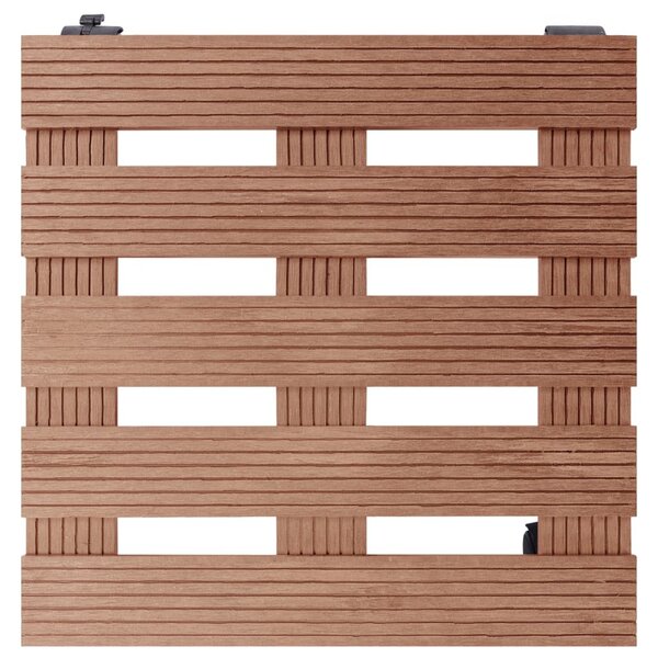 2 db barna WPC görgős virágtartó 30 x 30 x 7,5 cm