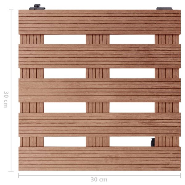 2 db barna WPC görgős virágtartó 30 x 30 x 7,5 cm