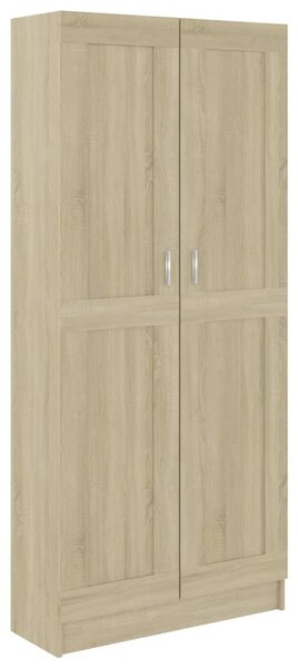 Sonoma tölgy színű szerelt fa könyvszekrény 82,5x30,5x185,5 cm