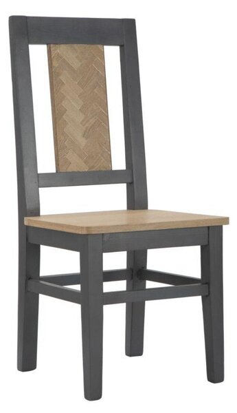 MALCOLM barna és szürke fenyőfa szék - 2 DB