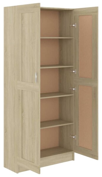 Sonoma tölgy színű szerelt fa könyvszekrény 82,5x30,5x185,5 cm