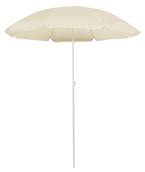 Homokszínű kültéri napernyő acél rúddal 180 cm