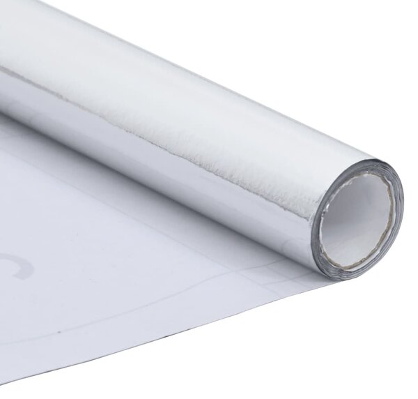 Magasfényű ezüst öntapadó PVC bútorfólia 500 x 90 cm