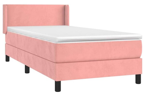 VidaXL Bársony Ágy Matraccal - Rózsaszín - 100x200 cm