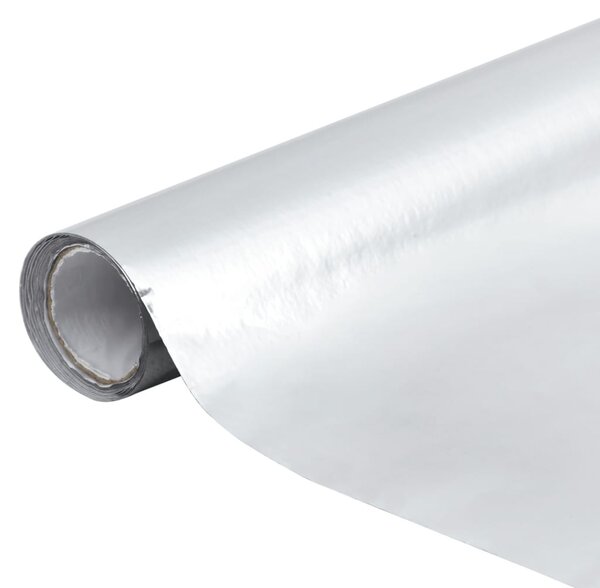 Magasfényű ezüst öntapadó PVC bútorfólia 500 x 90 cm