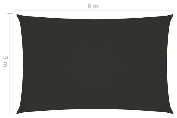 VidaXL Napvitorla - Oxford Szövet - 5x8m, Antracitszürke