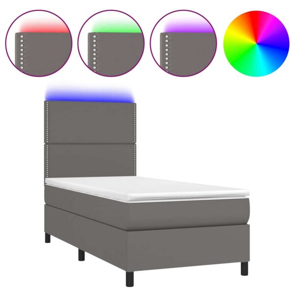 VidaXL LED-es Ágy - Műbőr - 100x200 cm