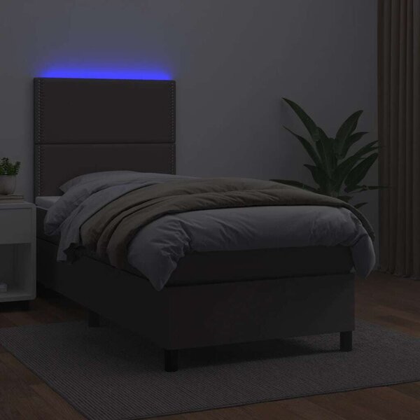 VidaXL LED-es Ágy - Műbőr - 100x200 cm