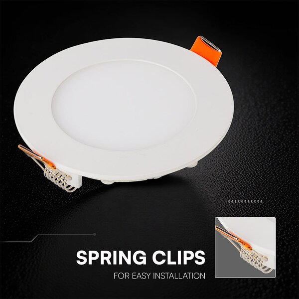 V-TAC CREE SMD süllyeszthető mennyezeti alumínium kerek LED panel 6W, CCT - SKU 2148546