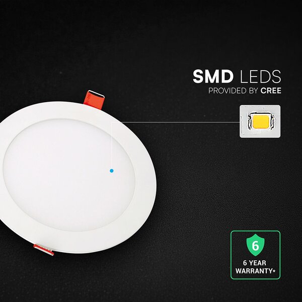 V-TAC CREE SMD süllyeszthető mennyezeti alumínium kerek LED panel 18W, CCT - SKU 2148606