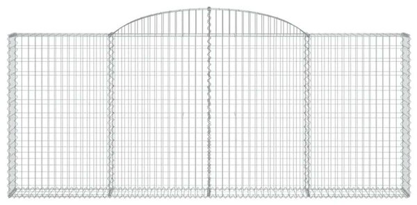 VidaXL Gabion Kosár - 10 db - Íves - 300x30x120/140cm