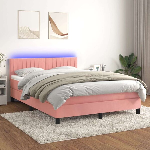 VidaXL Bársony Ágy - LED-es - 140x190 cm
