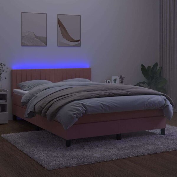 VidaXL Bársony Ágy - LED-es - 140x190 cm
