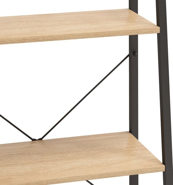 3 szintes világosbarna és fekete állópolc 56 x 35 x 108 cm