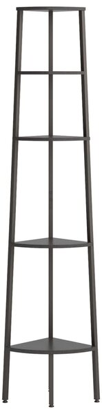 5 szintes fekete sarokpolc 45,5 x 31,5 x 180 cm