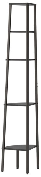 5 szintes fekete sarokpolc 45,5 x 31,5 x 180 cm